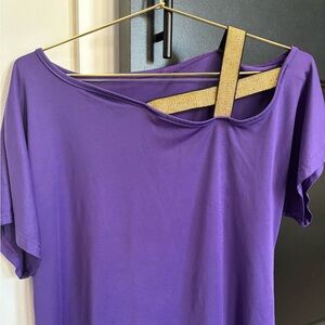 Purple and Gold off the shoulder top